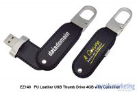 PU Leather USB Thumb Drive 4GB w Carabiner