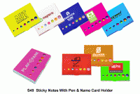Sticky Notes with Pen & Name Card Holder